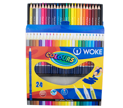 مداد 24 رنگ 3 گوش جعبه مقوایی woke