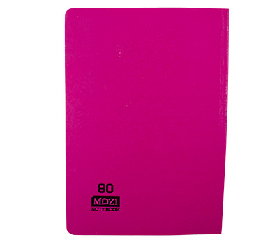دفتر 80 برگ تک خط ته چسب جلد گلاسه رنگی موزی