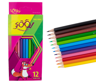 مداد 12 رنگ جعبه مقوایی لوکی