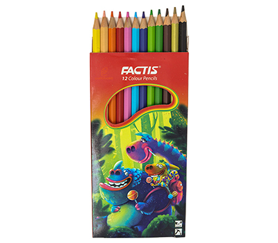 مداد 12 رنگ جعبه مقوایی فکتیس