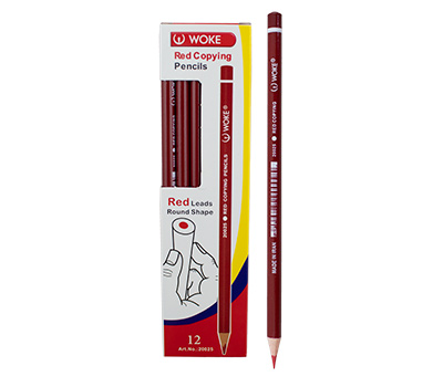 مداد قرمز 12 عددی HB چوب سفید گرد woke