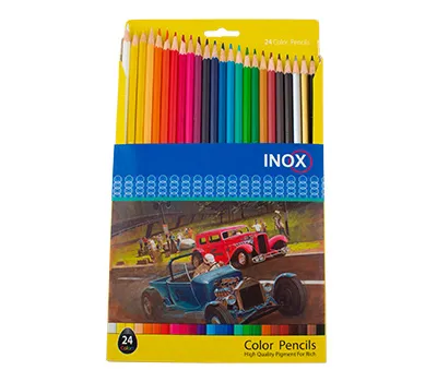 مداد 24 رنگ چوبی جعبه مقوایی اینوکس