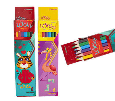 مداد 6 رنگ جعبه مقوایی لوکی