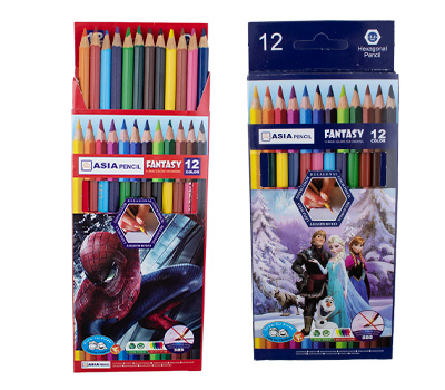 مداد 12 رنگ جعبه مقوایی پلی وود آسیا