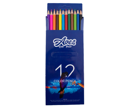 مداد 12 رنگ مقوایی آ یو اس