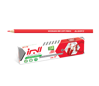 مداد قرمز 12 عددی جعبه مقوایی البرز